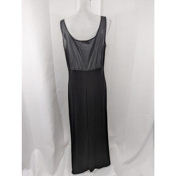 RONNI NICOLE! LUXURIOUS BLACK FULL LENGTH, SHEER TOP MAXI DRESS! DRAPEY! SZ 12 - Picture 5 of 8